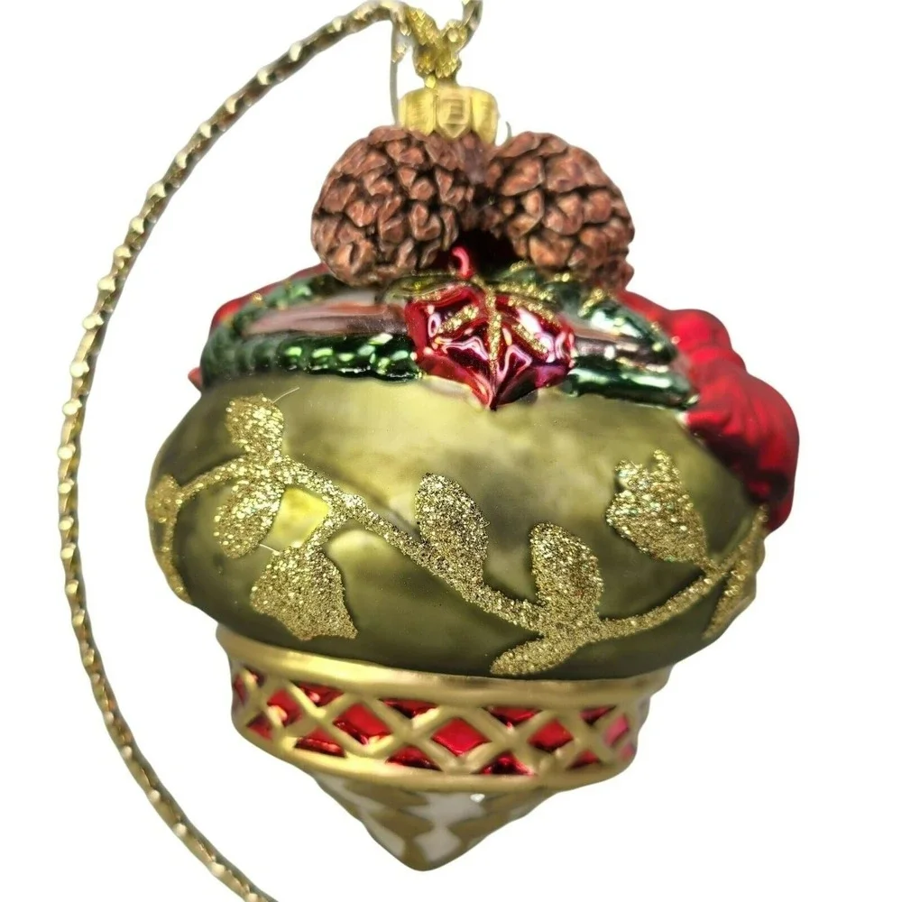 Fitz and Floyd Classics Collection Glass Josn Ball Christmas Ornament Vintage